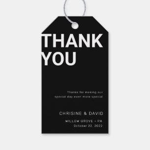 Simple bold letters Wedding favour Thank you tag