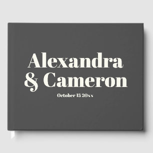 Simple Bold Modern Aesthetic Custom Name Wedding Guest Book