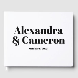 Simple Bold Modern Personalized Wedding Guest Book