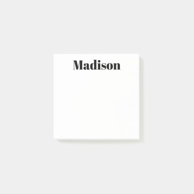 Simple Bold Modern Typography Personalized Post-it Notes (Front)