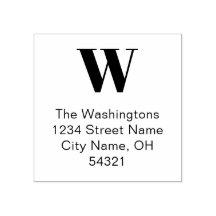 Simple Bold Monogram Return Address Personalized