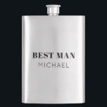 Simple Bold Personalized Best Man Gift Drink Hip Hip Flask<br><div class="desc">Simple Bold Best Man Gift Drink Hip Flask</div>