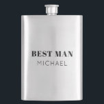 Simple Bold Personalized Best Man Gift Drink Hip Hip Flask<br><div class="desc">Simple Bold Best Man Gift Drink Hip Flask</div>