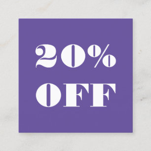 Simple bold purple / violet minimalist modern discount card