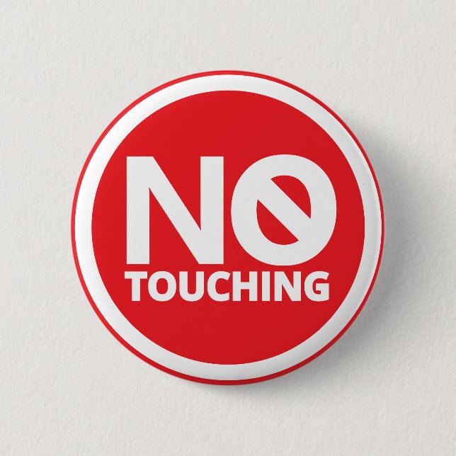 Simple Bold Red Typography No Touching 2 Inch Round Button (Front)