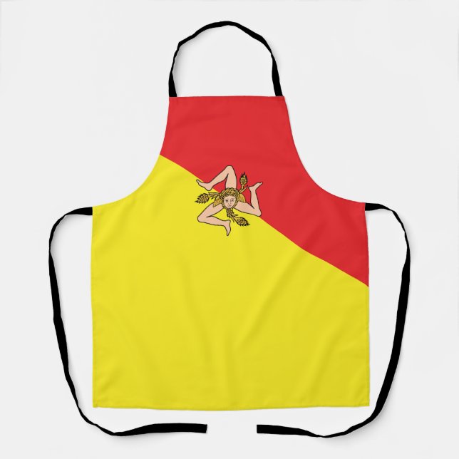 Simple Bold Sicily Sicilian Flag Apron (Front)