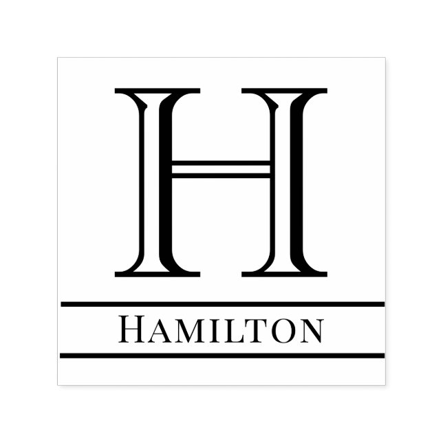 Simple Bold Single Initial Monogram Name #4S Self-inking Stamp (Design)