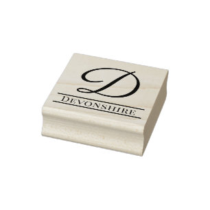 Simple Bold Single Initial Monogram Name #8 Rubber Stamp