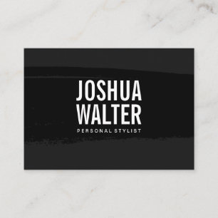 Simple Bold Text Black Brushed Business Card