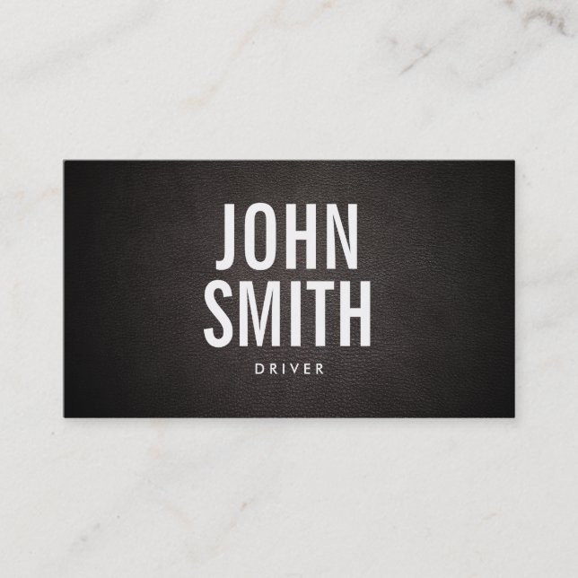 Simple Bold Text Driver Business Card (Front)