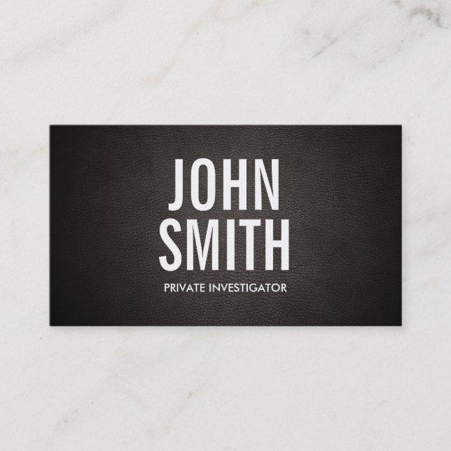 Simple Bold Text Investigator Business Card (Front)
