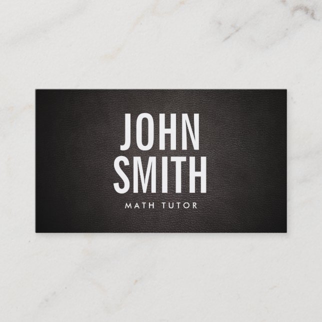 Simple Bold Text Math Tutor Business Card (Front)