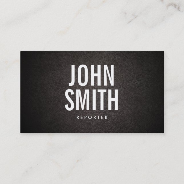 Simple Bold Text Reporter Business Card (Front)