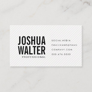 Simple Bold Text with Stripes Business Card