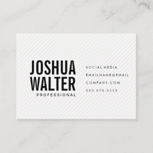 Simple Bold Text with Stripes Business Card