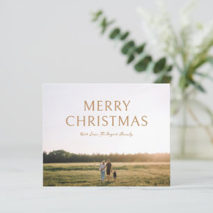 Simple Bold Typography Photo Budget Christmas Card