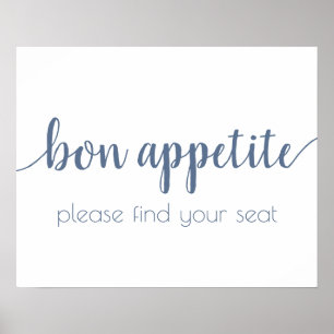 Simple Bon Appetite Dusty Blue Any Event Sign