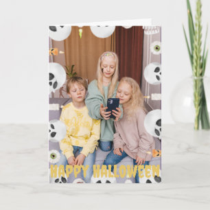 Simple Boo Happy Halloween family & friends Photo Card
