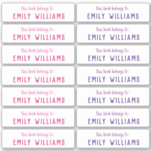 Simple Book Nameplate Name Sticker