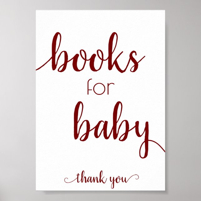 Simple Books for Baby | Red Script Book Dropoff Poster (Front)