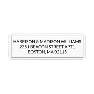 Simple Border black white Return Address Label