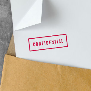 Simple Border Bold Red Confidential Self-inking Stamp