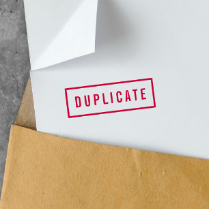 Simple Border Bold Red Duplicate Self-inking Stamp