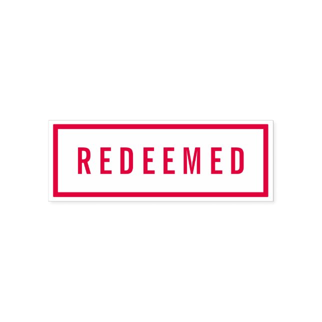 Simple Border Bold Red Redeemed Self-inking Stamp (Design)