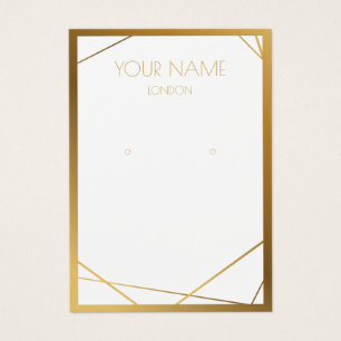 Simple border, gold geometric earring display card