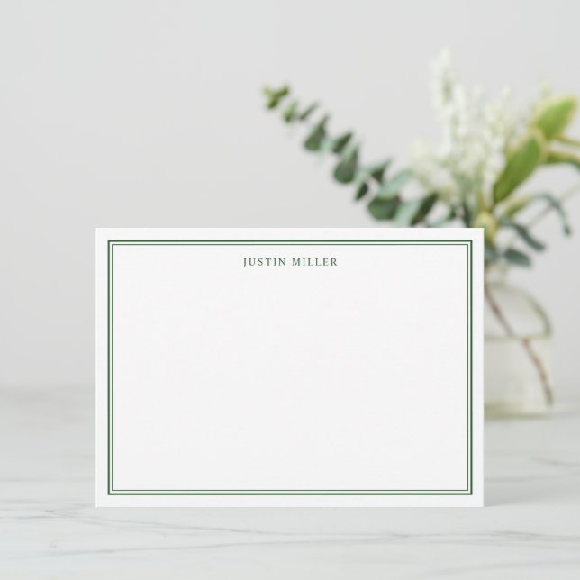 Simple Border Green Medium Personalized Card (Standing Front)