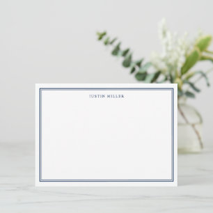 Simple Border Navy Blue, Medium Personalized Card
