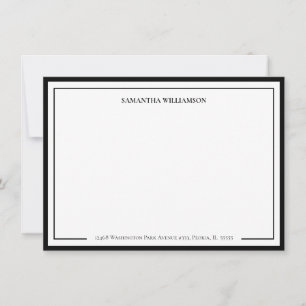 Simple Border Personalized Note Card Stationary