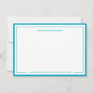 Simple Border Personalized Note Card Stationary