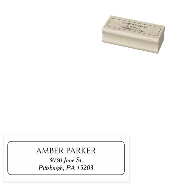 Simple Border Return Address Rubber Stamp (Stamped)