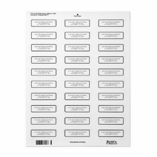 Simple Border Three Line Return Address Label