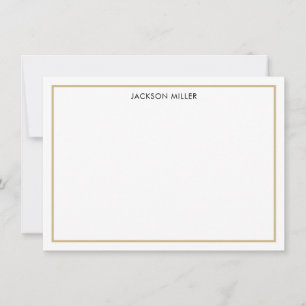 Simple Border Vintage Gold Note Card