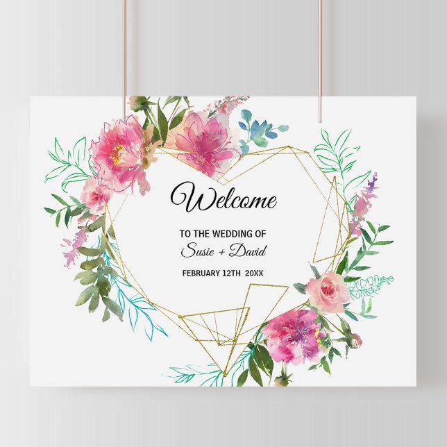 Simple Botanical and Floral Welcome Wedding Poster (Creator Uploaded)