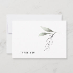 Simple Botanical Custom Thank You Card