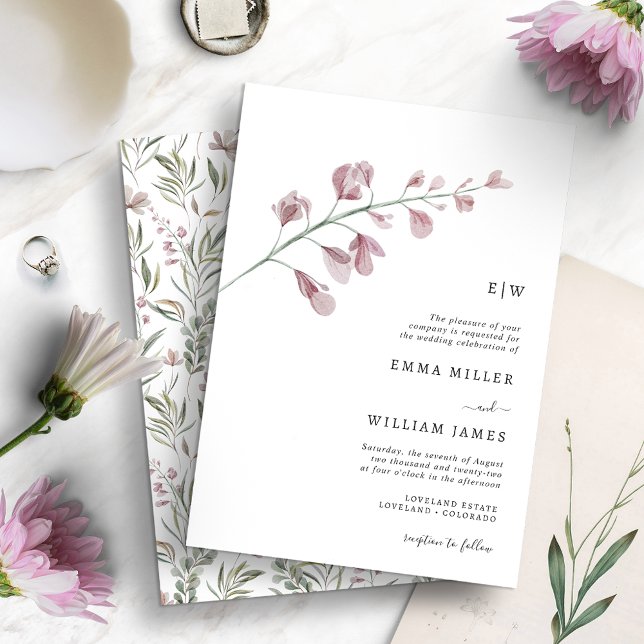 Simple Botanical Elegant Wedding Invitation (Creator Uploaded)