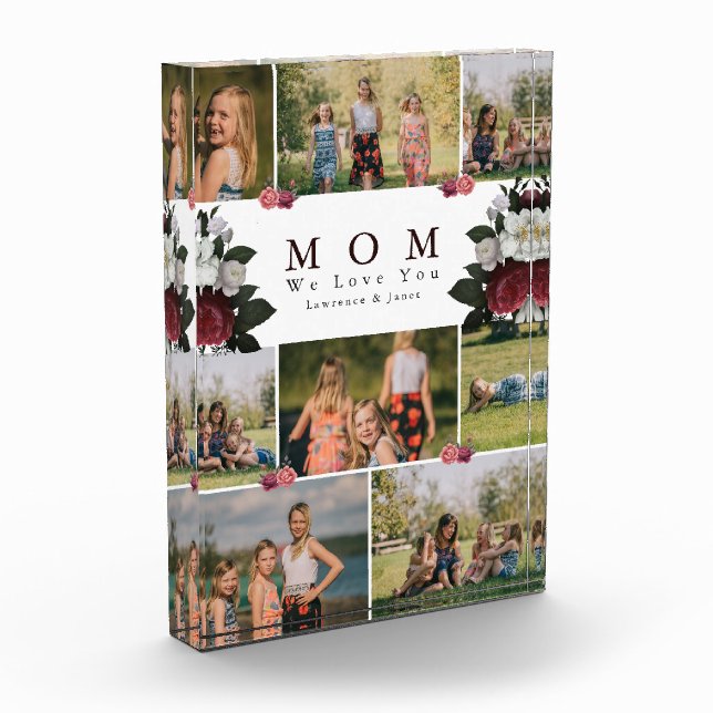 simple Botanical Floral Mom 8 Photo Collage gifts (Left)