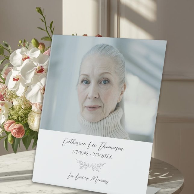 Simple Botanical Funeral Photo Pedestal Sign (Simple Botanical Funeral Photo Pedestal Sign
)