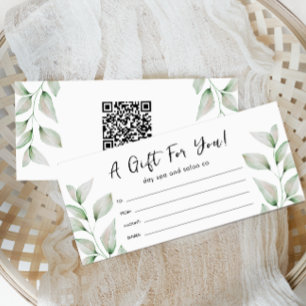 Simple Botanical Leaves Gift Certificate
