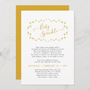 Simple Botanical Mustard Baby Sprinkle  Invitation
