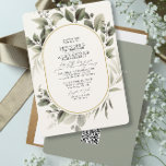 Simple Botanical RSVP QR Code Ivory Green Wedding Invitation<br><div class="desc">Enjoy a minimalist watercolor greenery & eucalyptus illustration over a delicate ivory background combined with an elegant calligraphy typography with a touch of golden colour oval. Save money by adding details and QR code on the back for your guests to rsvp. Options with real foil available in the Sienna collection....</div>