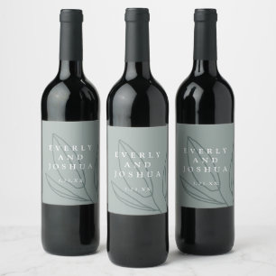 Simple Botanical Stem Wine Label