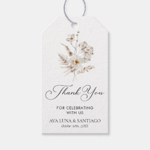 Simple Botanical Wedding Favour Tags
