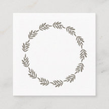 Simple botanical wreath of plants in a monochrome