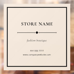 Simple Boutique Store Name Beige Window Decal