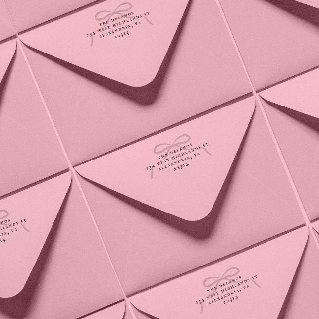 Simple Bow and Antique Serif Address Self-inking Stamp (Creator Uploaded)