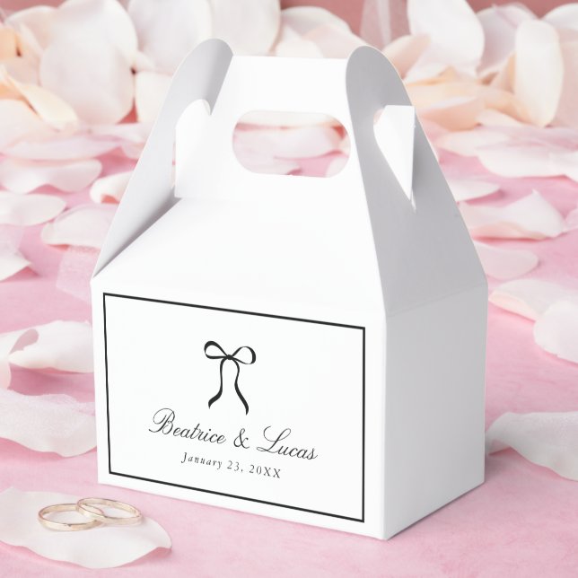 Simple Bow Classic Wedding Favor Box (Wedding)